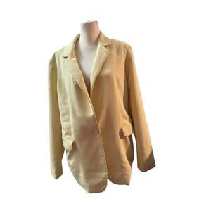 Anthropologie Maeve Butter Yellow Button Back Blazer Large